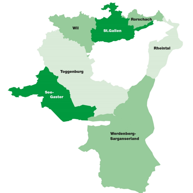 Wahlkreise im Kanton St.Gallen